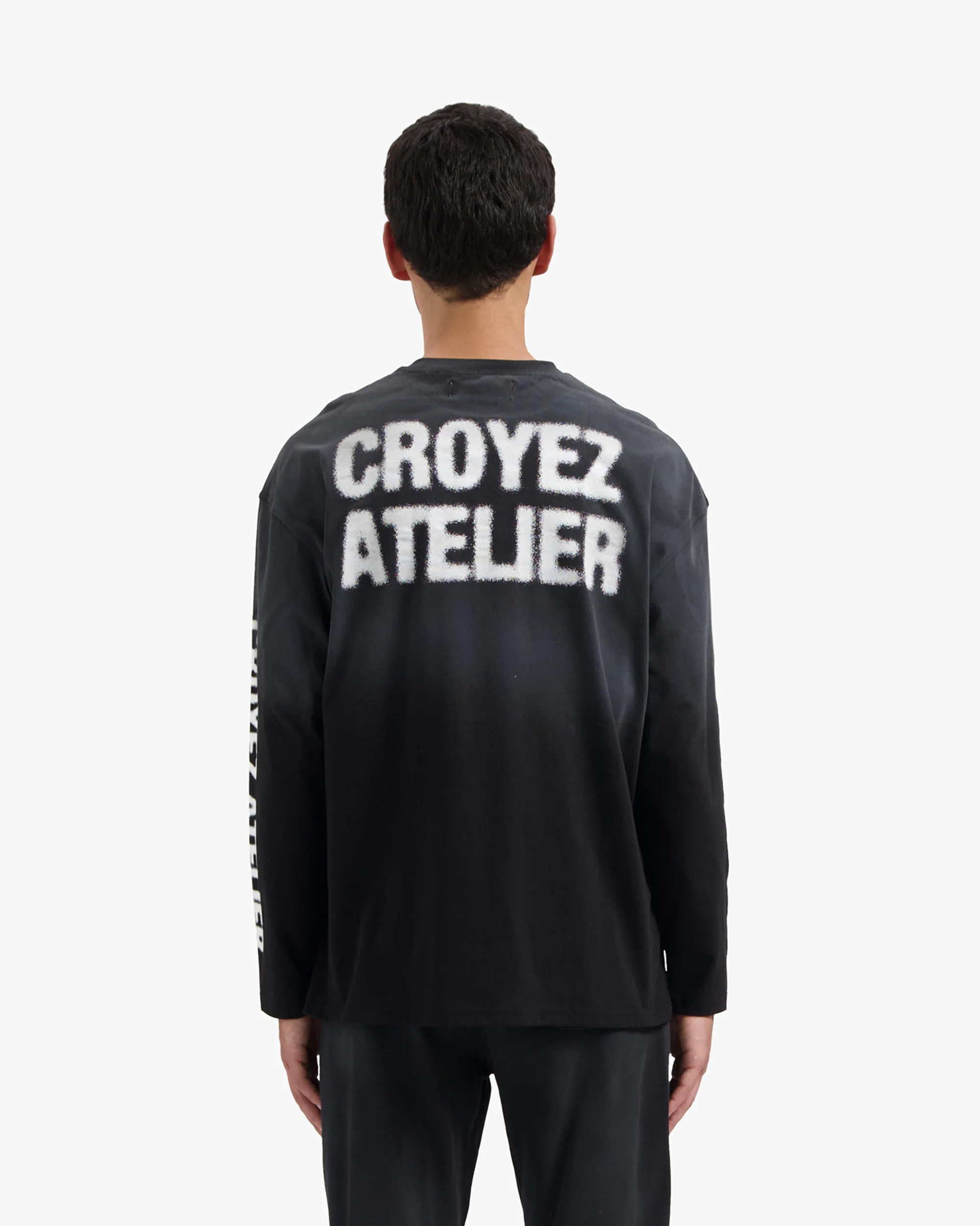 CROYEZ SPRAYED ATELIER LONGSLEEVE T-SHIRT | BLACK - Image 4