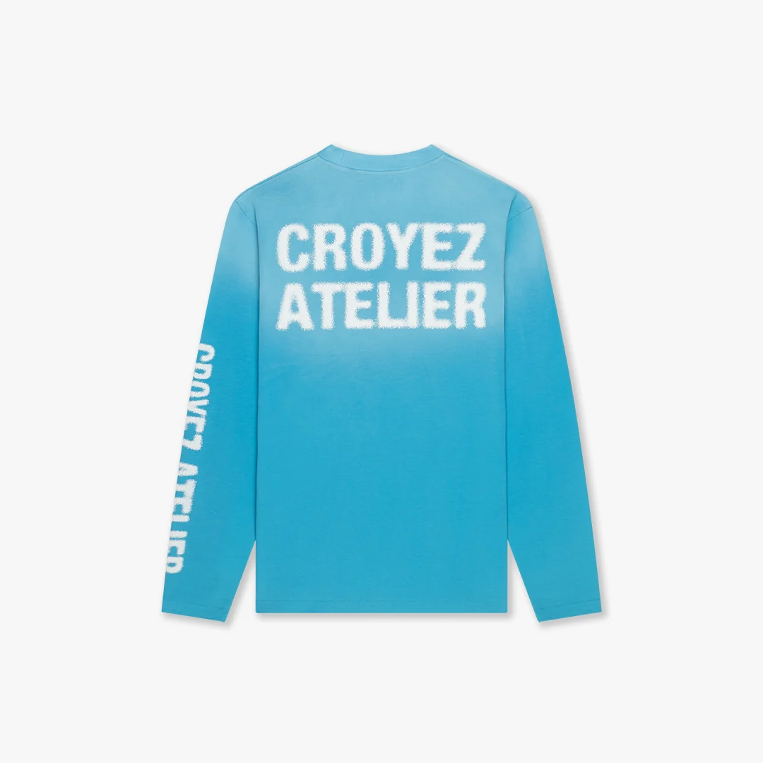 CROYEZ SPRAYED ATELIER LONGSLEEVE T-SHIRT | BLUE - Image 2