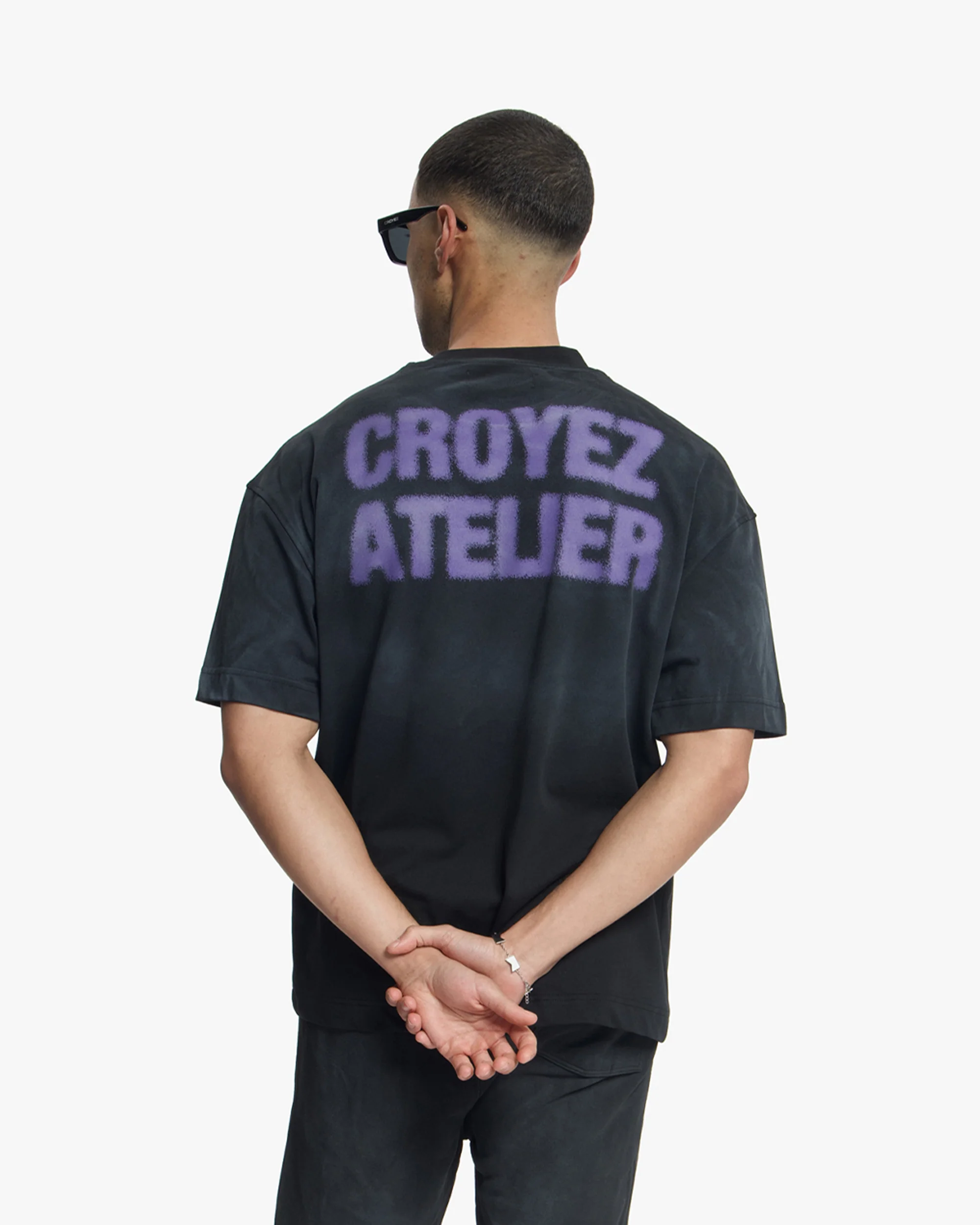 Croyez Sprayed Atelier T-Shirt | Black - Image 4