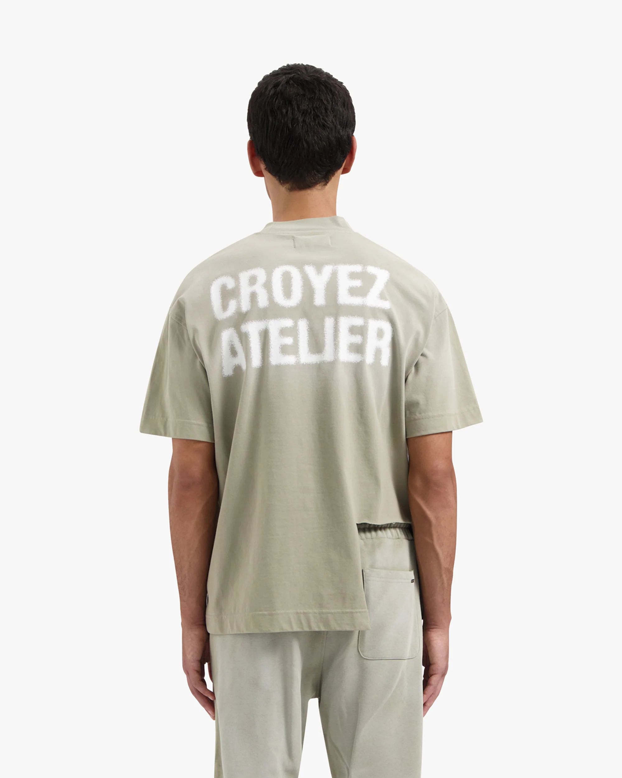 CROYEZ SPRAYED ATELIER T-SHIRT | DUSTY OLIVE - Image 4