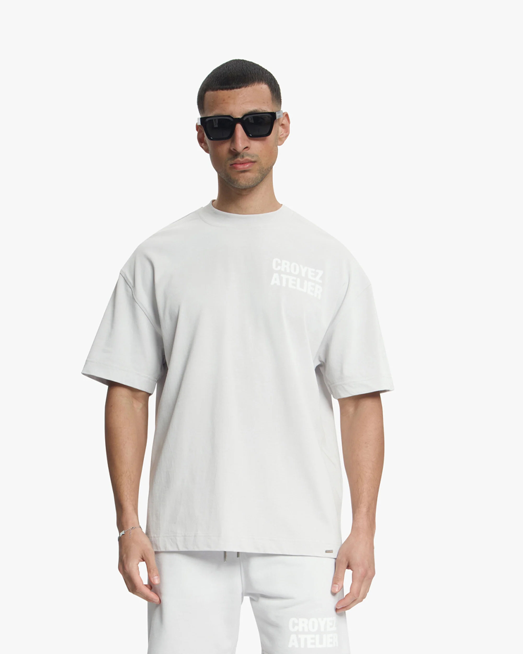 Croyez Sprayed Atelier T-Shirt | Light Grey - Image 3