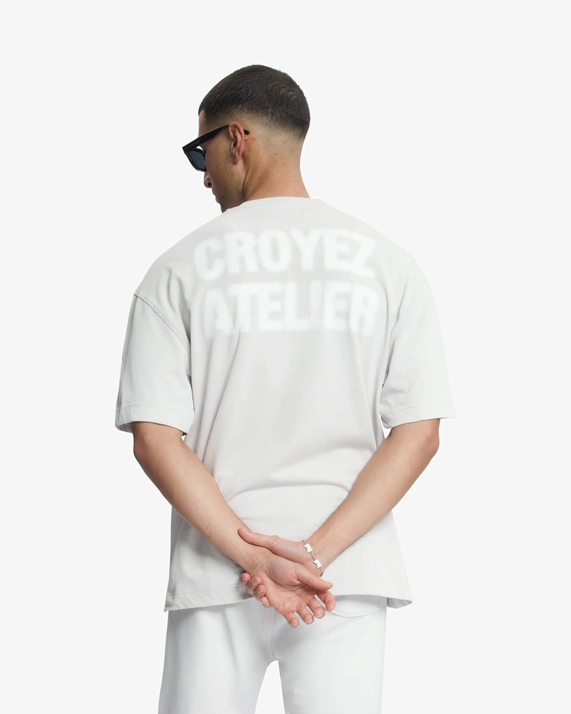 Croyez Sprayed Atelier T-Shirt | Light Grey - Image 4