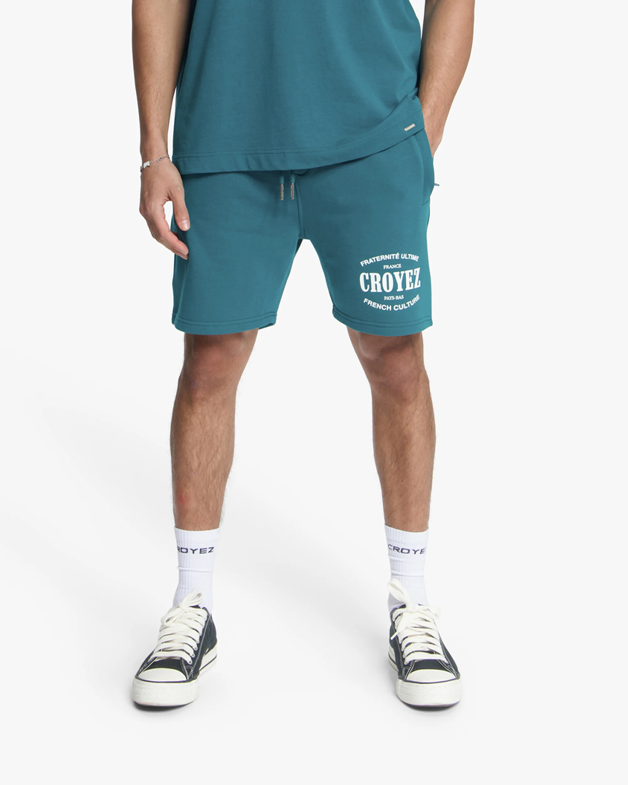 Croyez Stamp Shorts | Dark Teal - Image 3