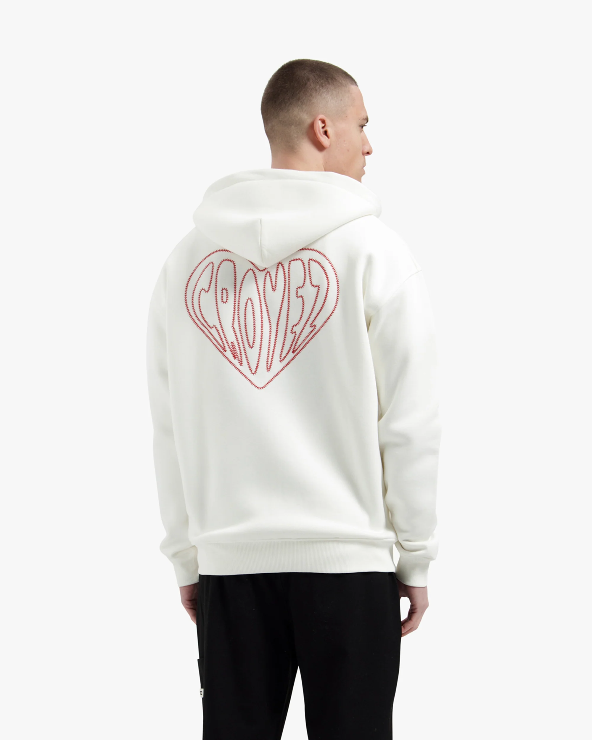 Croyez Stitched Heart Zip Hoodie | Off-White - Image 4