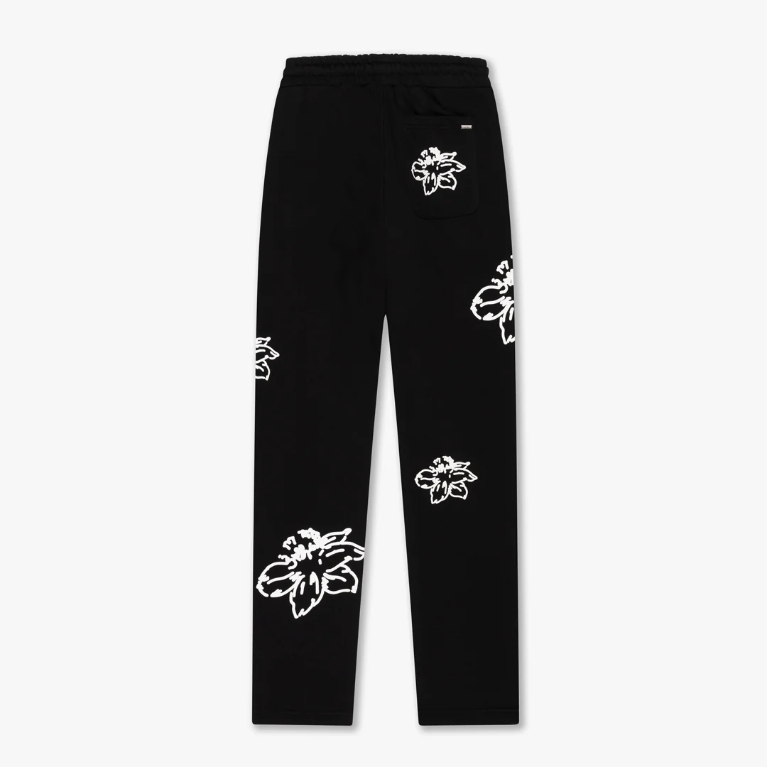 CROYEZ STRAIGHT LEG FLOWER SWEATPANTS | BLACK - Image 2