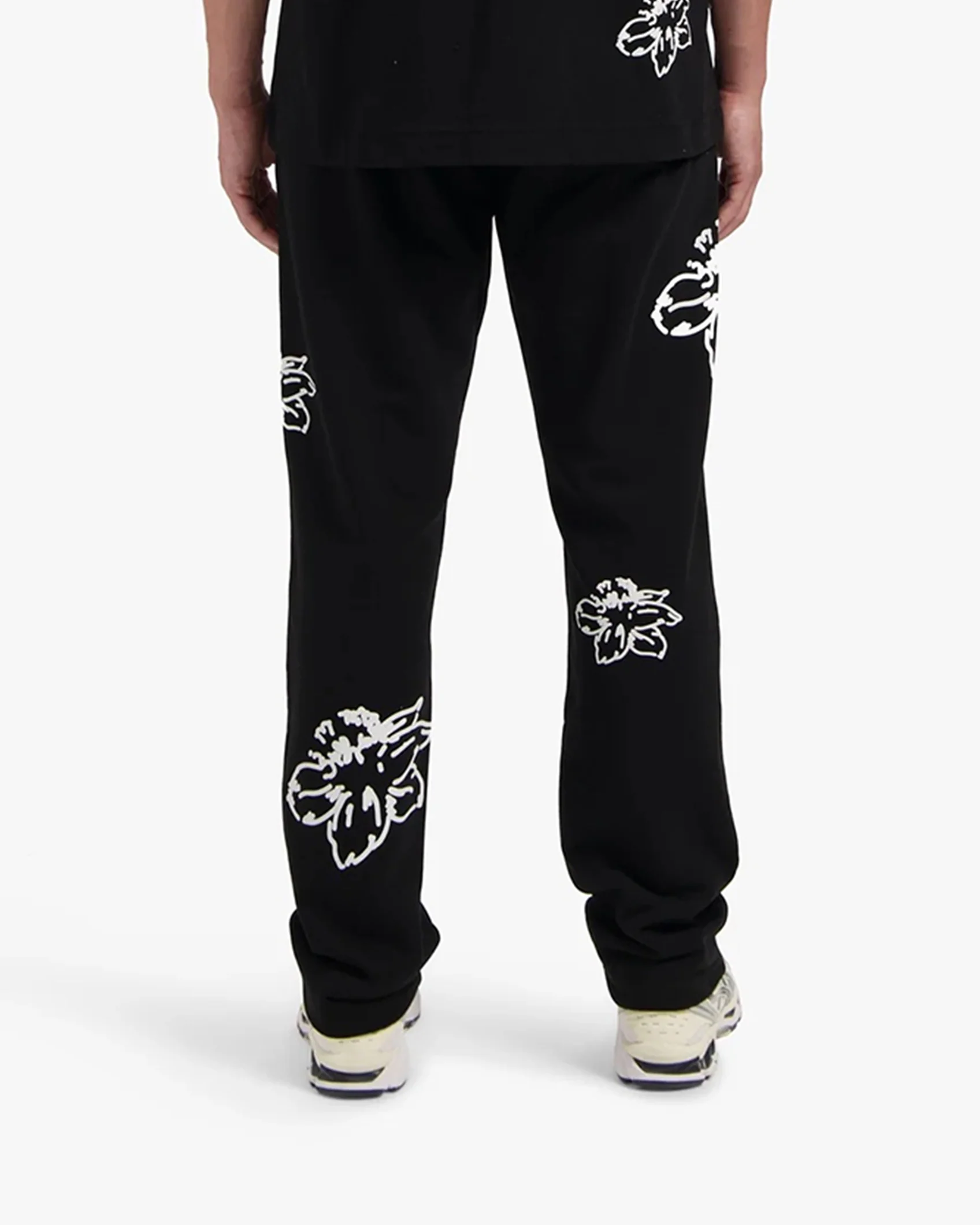 CROYEZ STRAIGHT LEG FLOWER SWEATPANTS | BLACK - Image 4