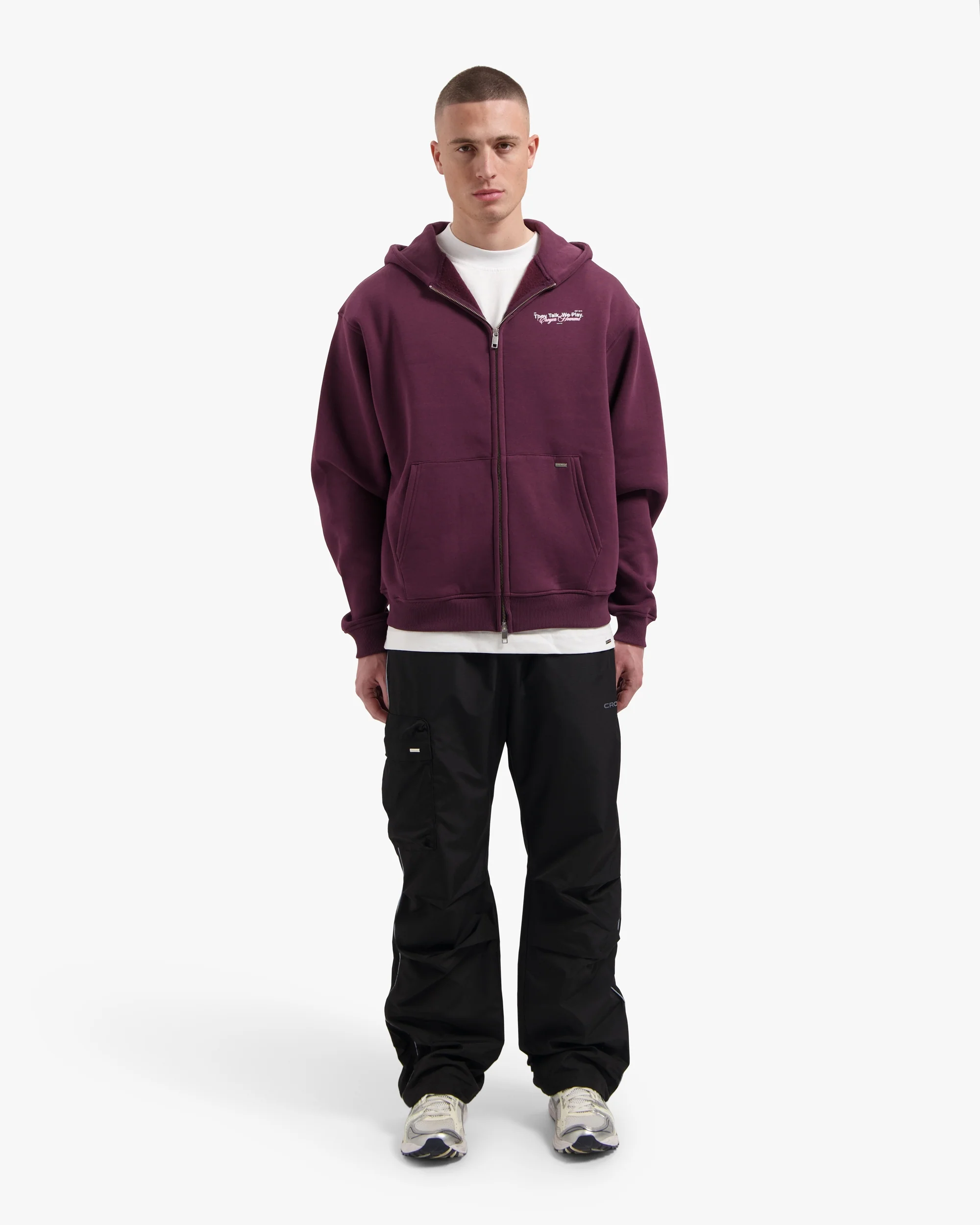 Croyez Talk And Play Zip Hoodie | Burgundy - Image 5
