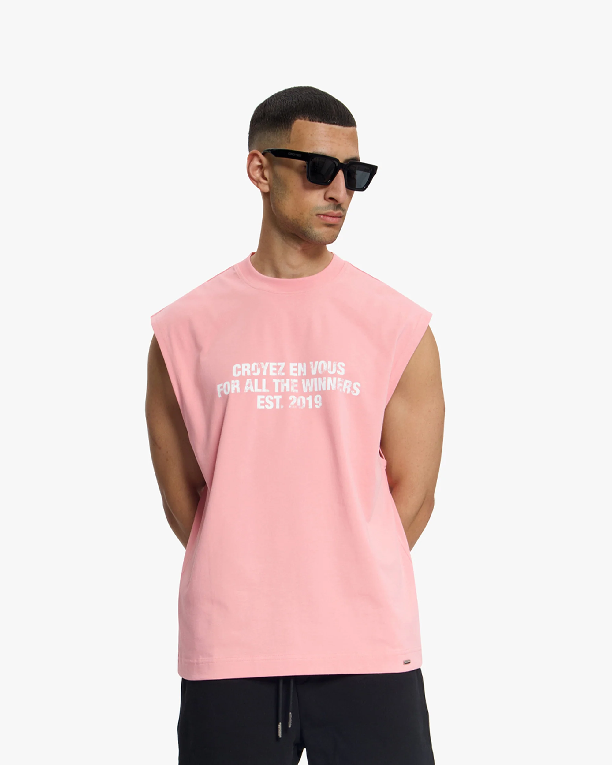 Croyez Winners Sleeveless T-Shirt | Pink - Image 3