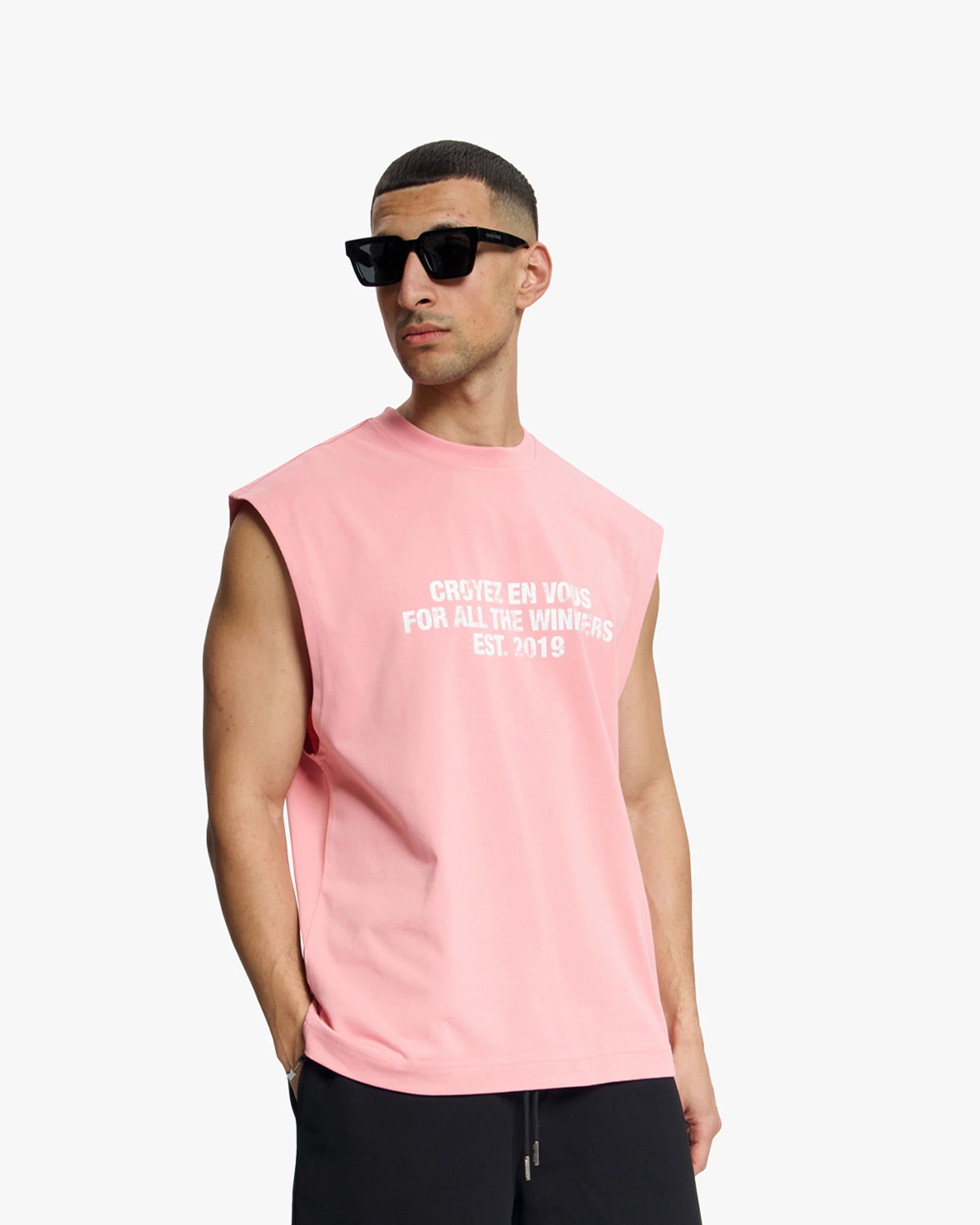 Croyez Winners Sleeveless T-Shirt | Pink - Image 4
