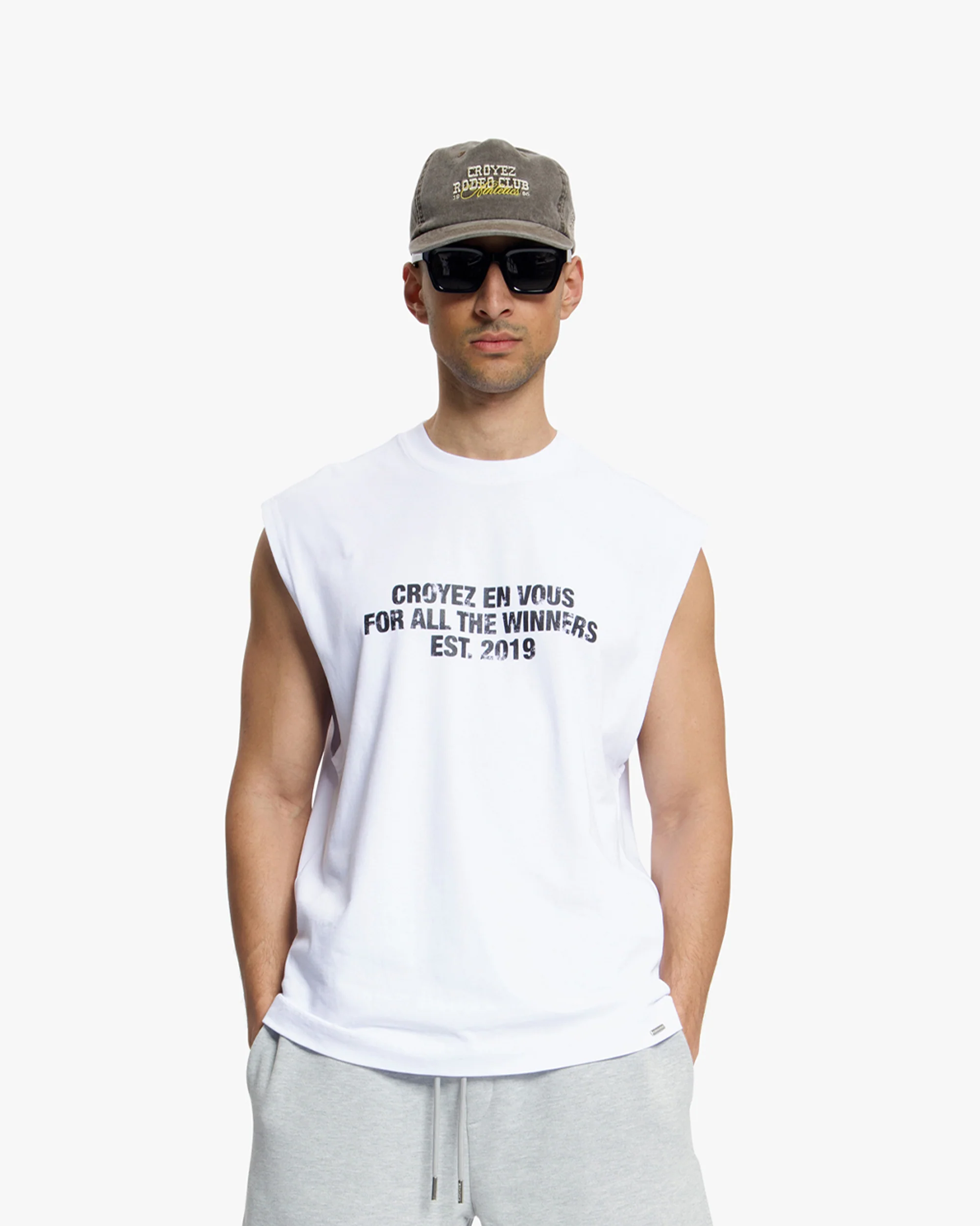 Croyez Winners Sleeveless T-Shirt | White - Image 3