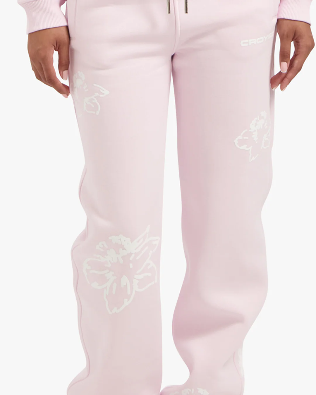 CROYEZ WOMEN FLOWER STRAIGHT LEG SWEATPANTS | PINK - Image 4