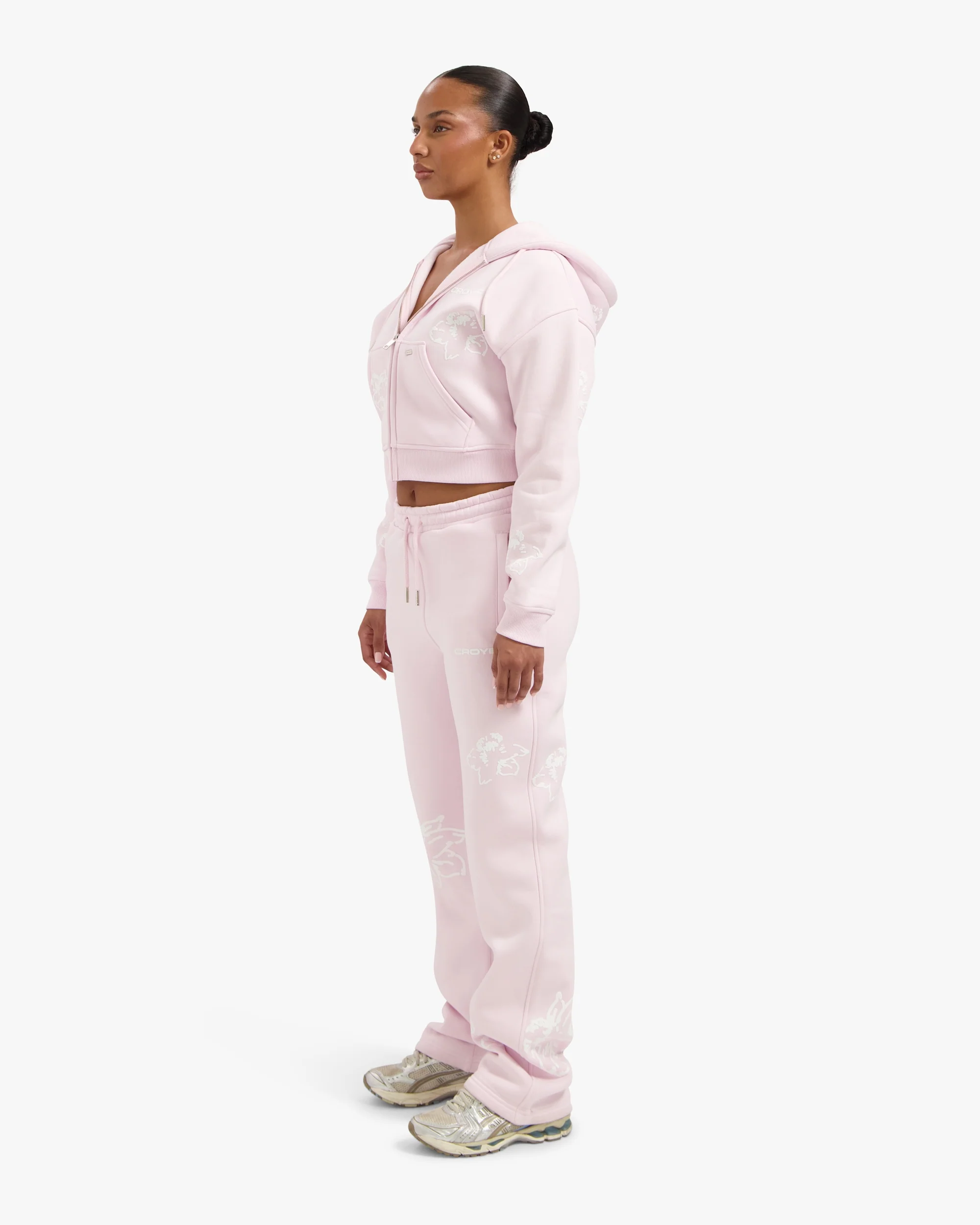CROYEZ WOMEN FLOWER STRAIGHT LEG SWEATPANTS | PINK - Image 7