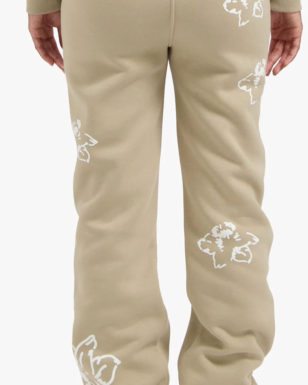 CROYEZ WOMEN FLOWER STRAIGHT LEG SWEATPANTS | SAND - Image 5