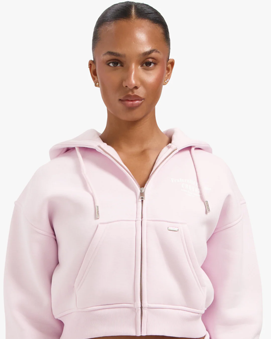 CROYEZ WOMEN FRATERNITÉ ZIP HOODIE | PINK - Image 3