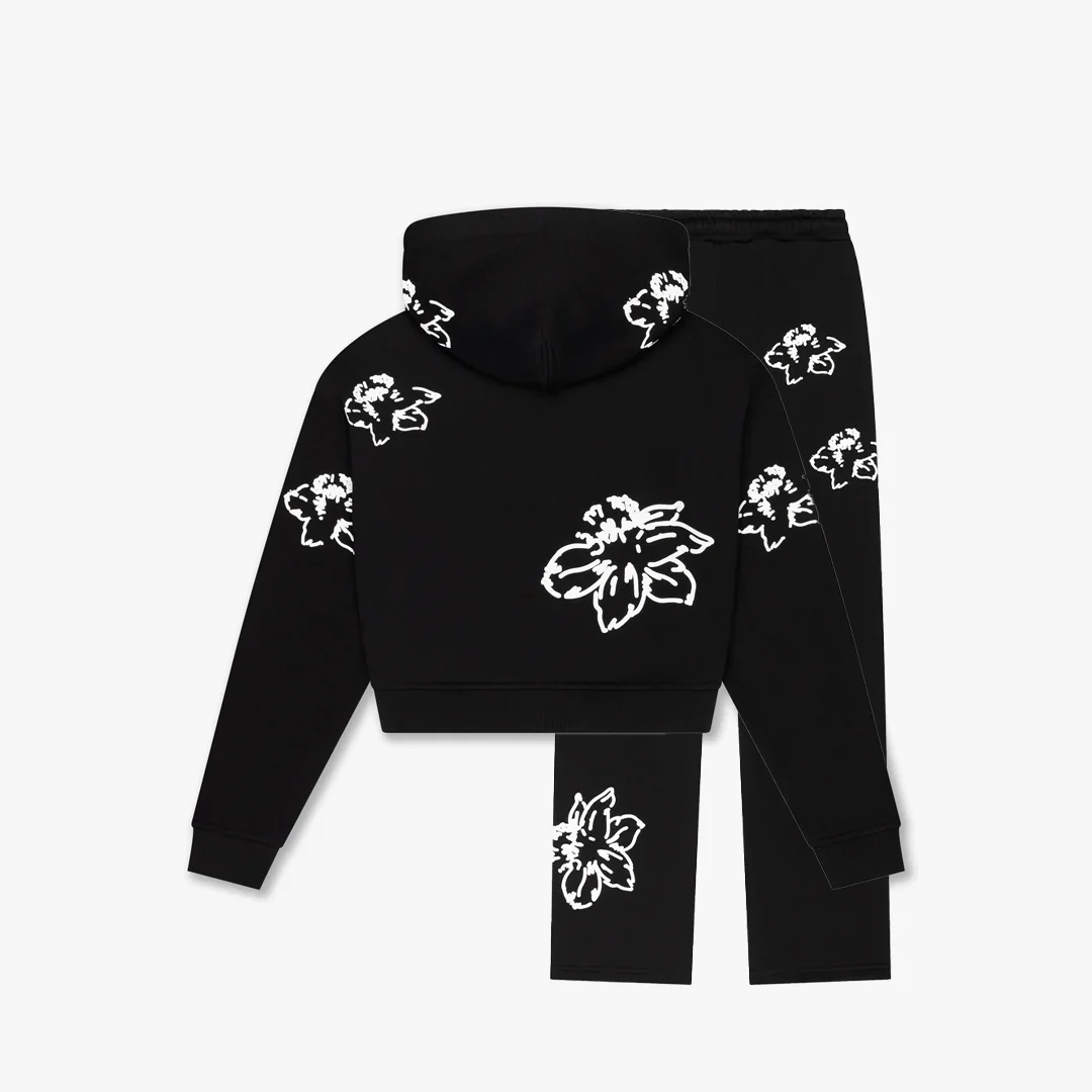 Croyez Women Initial Flower Tracksuit | Black - Image 2