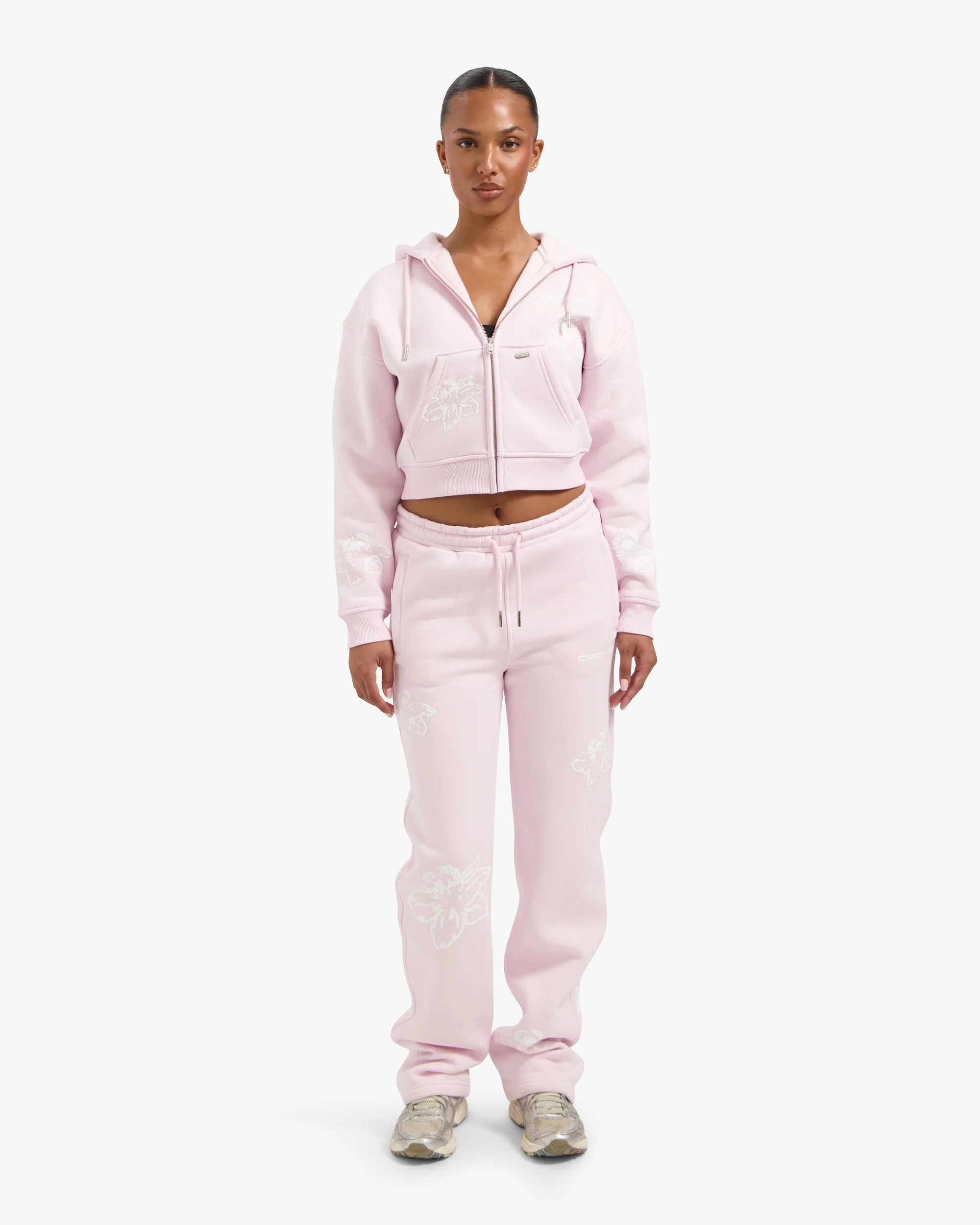 Croyez Women Initial Flower Tracksuit | Pink - Image 3