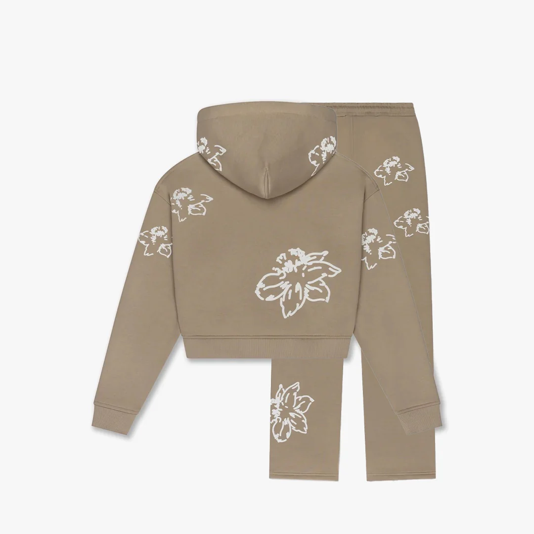 Croyez Women Initial Flower Tracksuit | Sand - Image 2