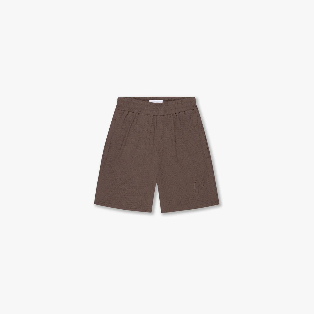 CROYEZ ZEPLIN SEERSUCKER SHORTS | BROWN